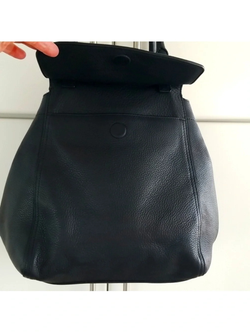 Tory Burch Black half moon Leather satchel tote Bag with Gold Hardware Brand New